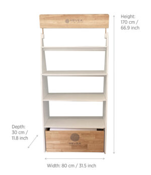 Hevea Rubberwood display, white