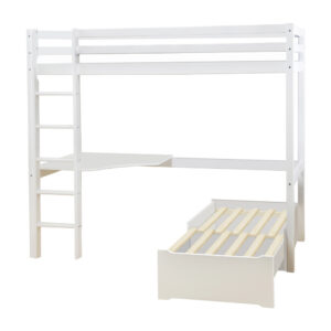 Hoppekids ECO Dream MEGA bed 90x200 cm with lounge-Module and desk, White