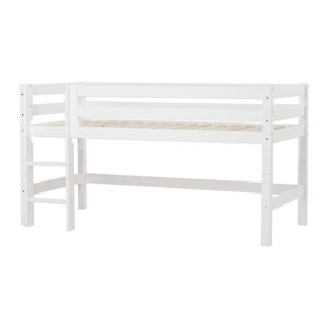 Hoppekids ECO Luxury half high bed 90x200 cm with Flexible slat frame, White