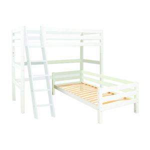 Hoppekids ECO Luxury Bunk bed Angle 90x200cm with slanted ladder, Flexible slat frame, White
